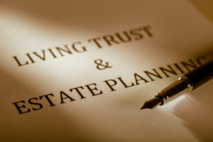 Fountain Pen Lying on the "Living Trust and Estate Planning"