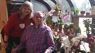Hospice Patient Steven Edwards with Social Worker