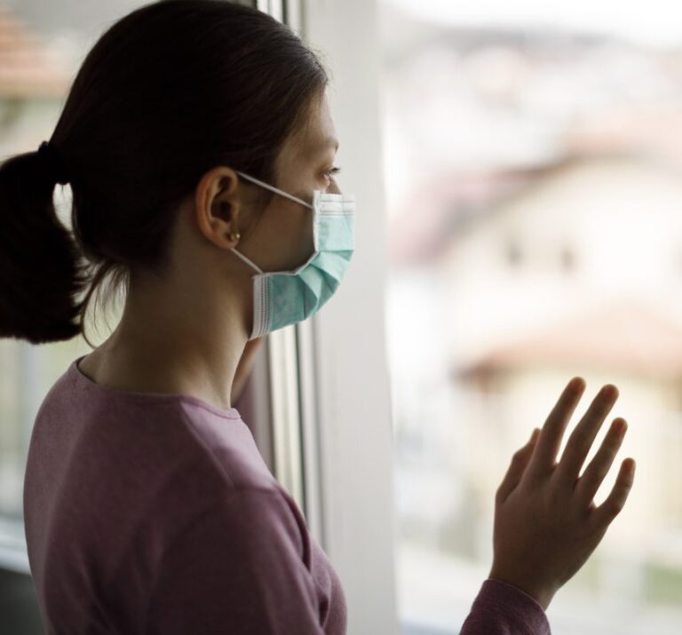 woman wearing face mask during COVID-19