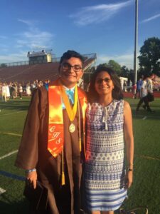 (Photo) Ashwin and Nandini at Ashwin’s high school graduation in 2018.
