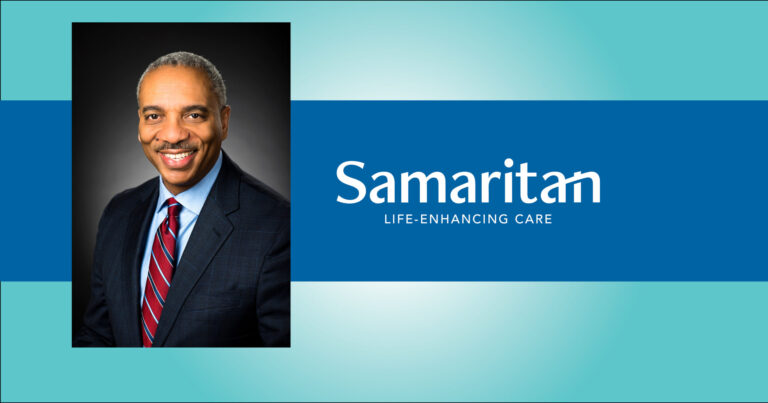 Phillip W. Heath, a black man with grey hair and grey mustache. Samaritan logo to the right.