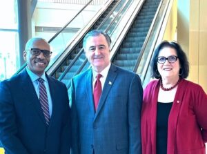 Phillip W. Heath, president and CEO, Samaritan; Mayor Michael Mignogna, Esq. of Voorhees Township; and Camden County Commissioner Melinda Kane spoke in support of veterans and first responders.