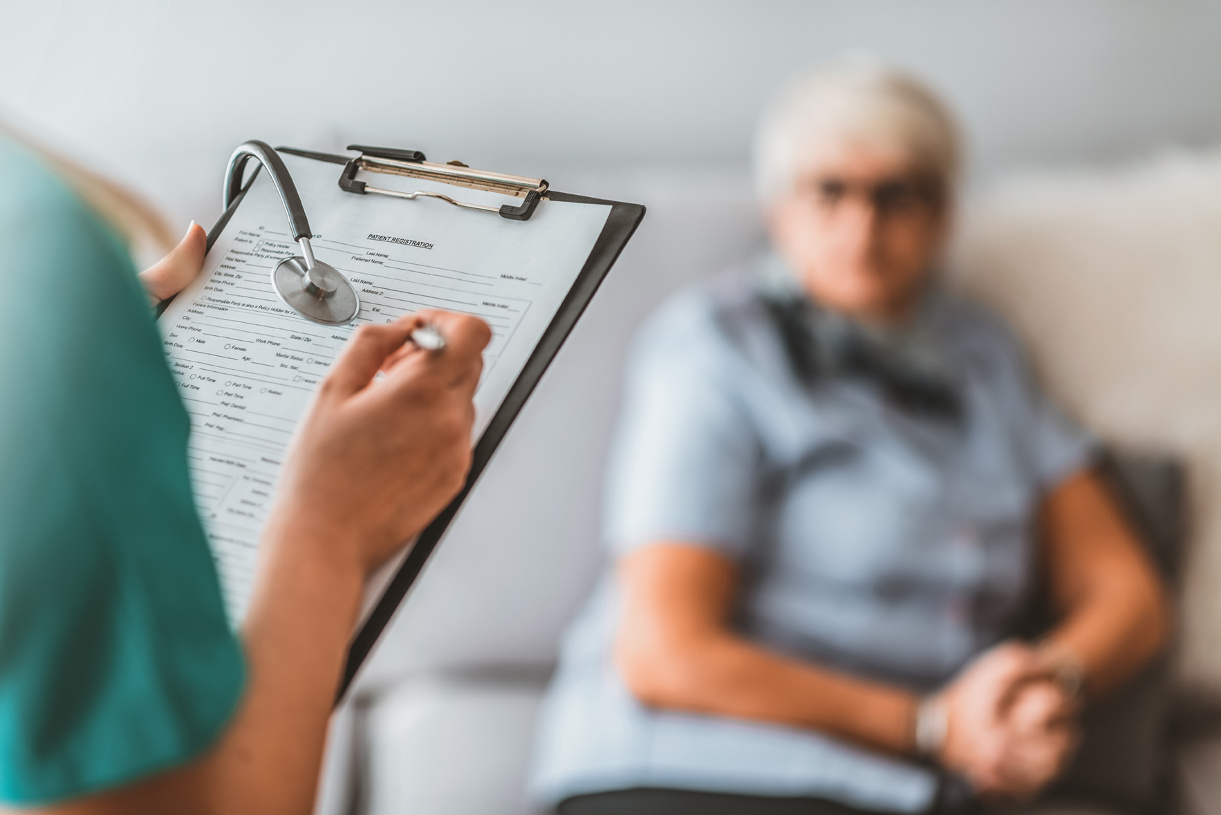Nurse conducting an assessment
