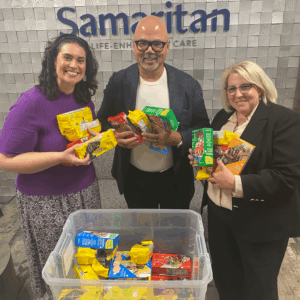 Greg delivering girl scout cookies