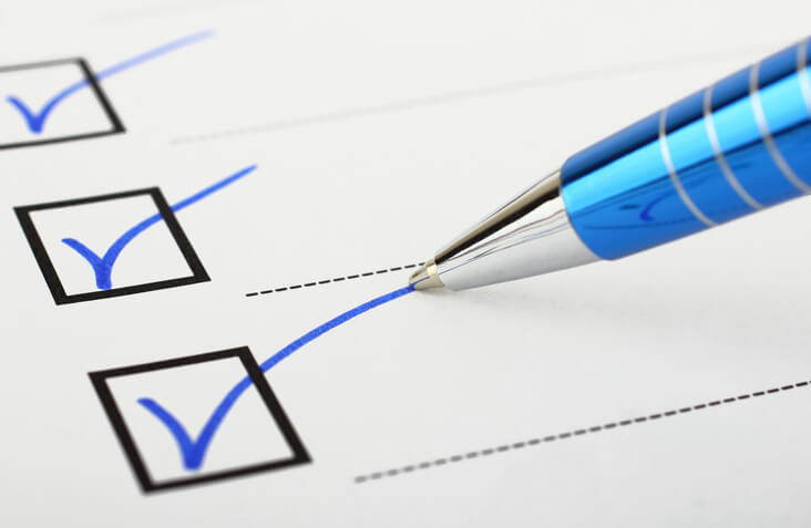 checklist and pen