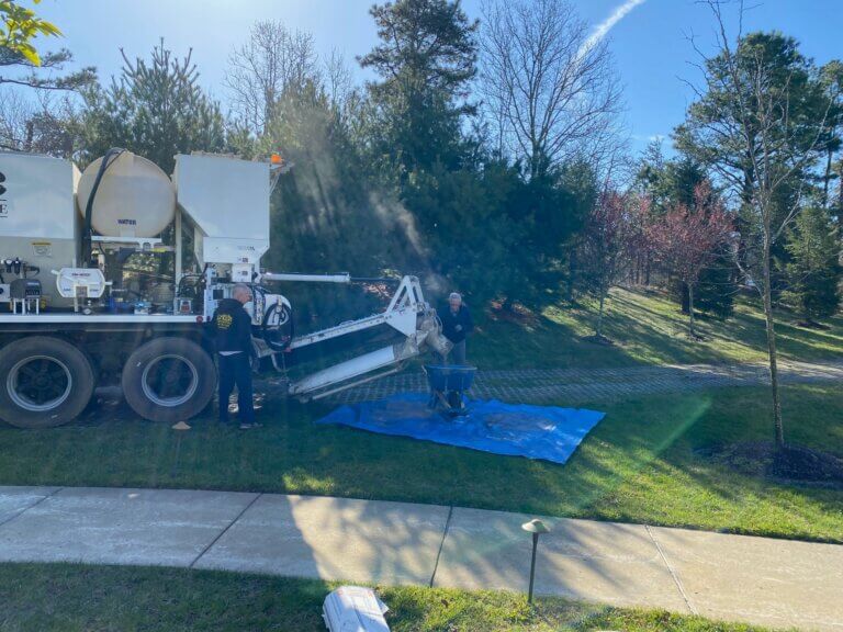 Pedestals being poured