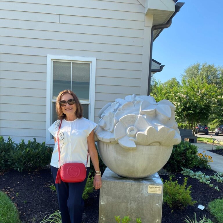 Susi Levy with Rosette art piece at Samaritan Center Voorhees