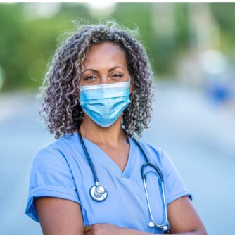 Medical Professional Smiling with Mask