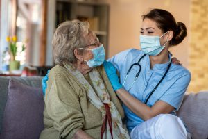 patient and doctor on couch